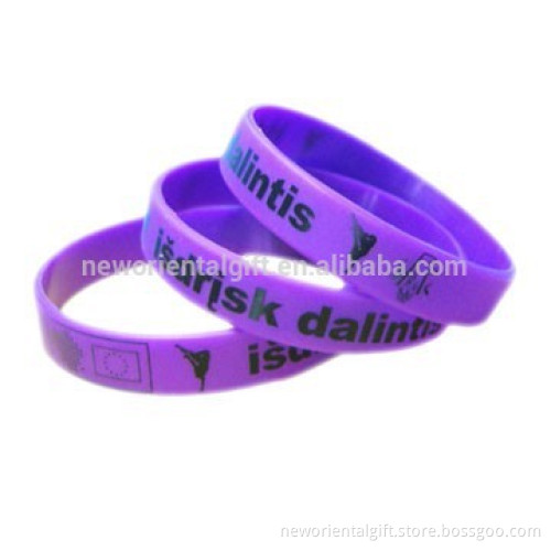 silk screen silicone bracelets printed silicone wristbands